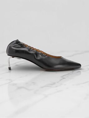NWOB ROBERT CLERGERIE AMANT Leather Metal Heel Pumps 37.5